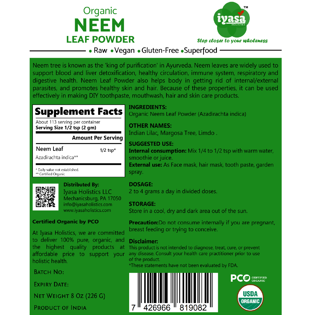 Organic Neem Leaf Powder - Image 2